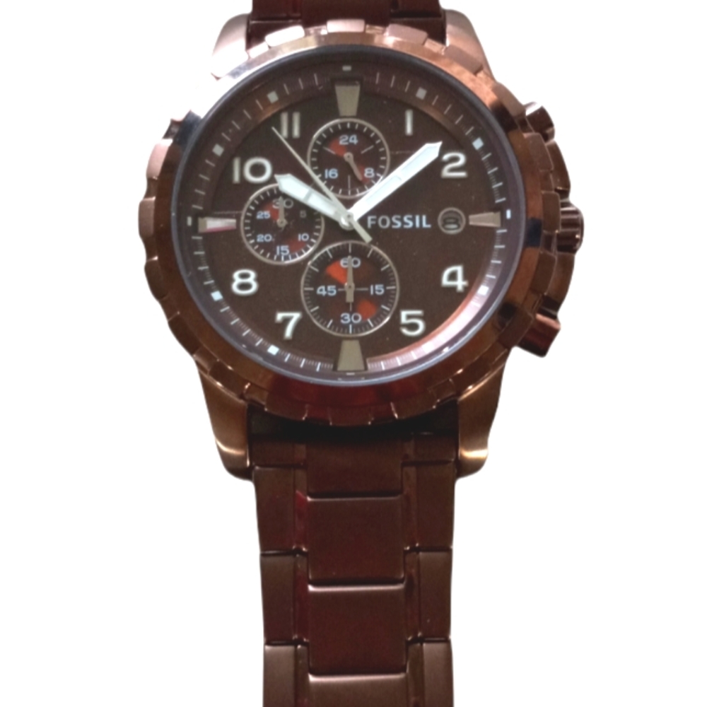 Rare with ( New Battery) Fossil Ansel FS4645 copper color watch